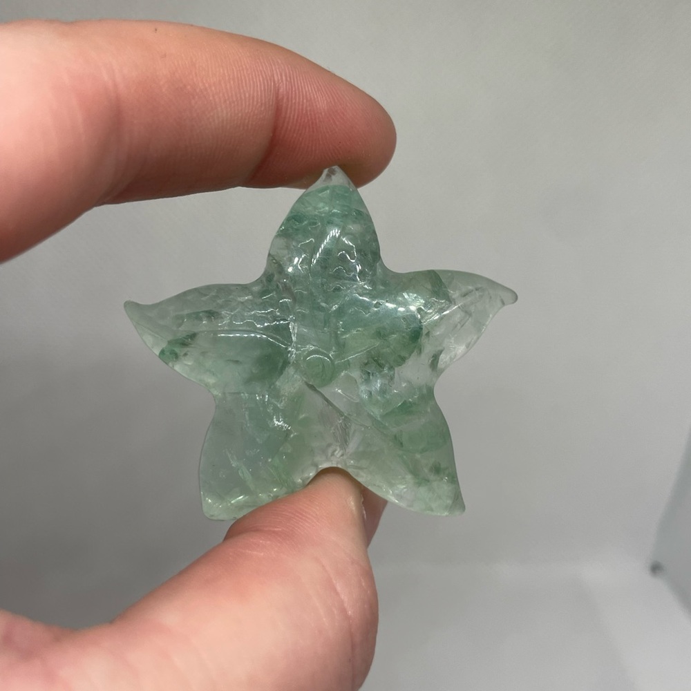 Green Flourite Crystal Carving